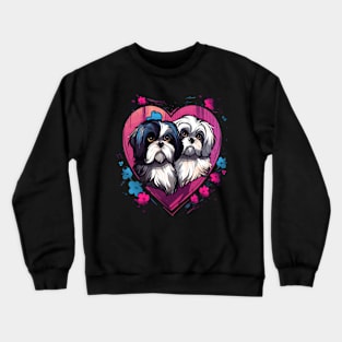 Shih Tzu Couple Valentine Crewneck Sweatshirt